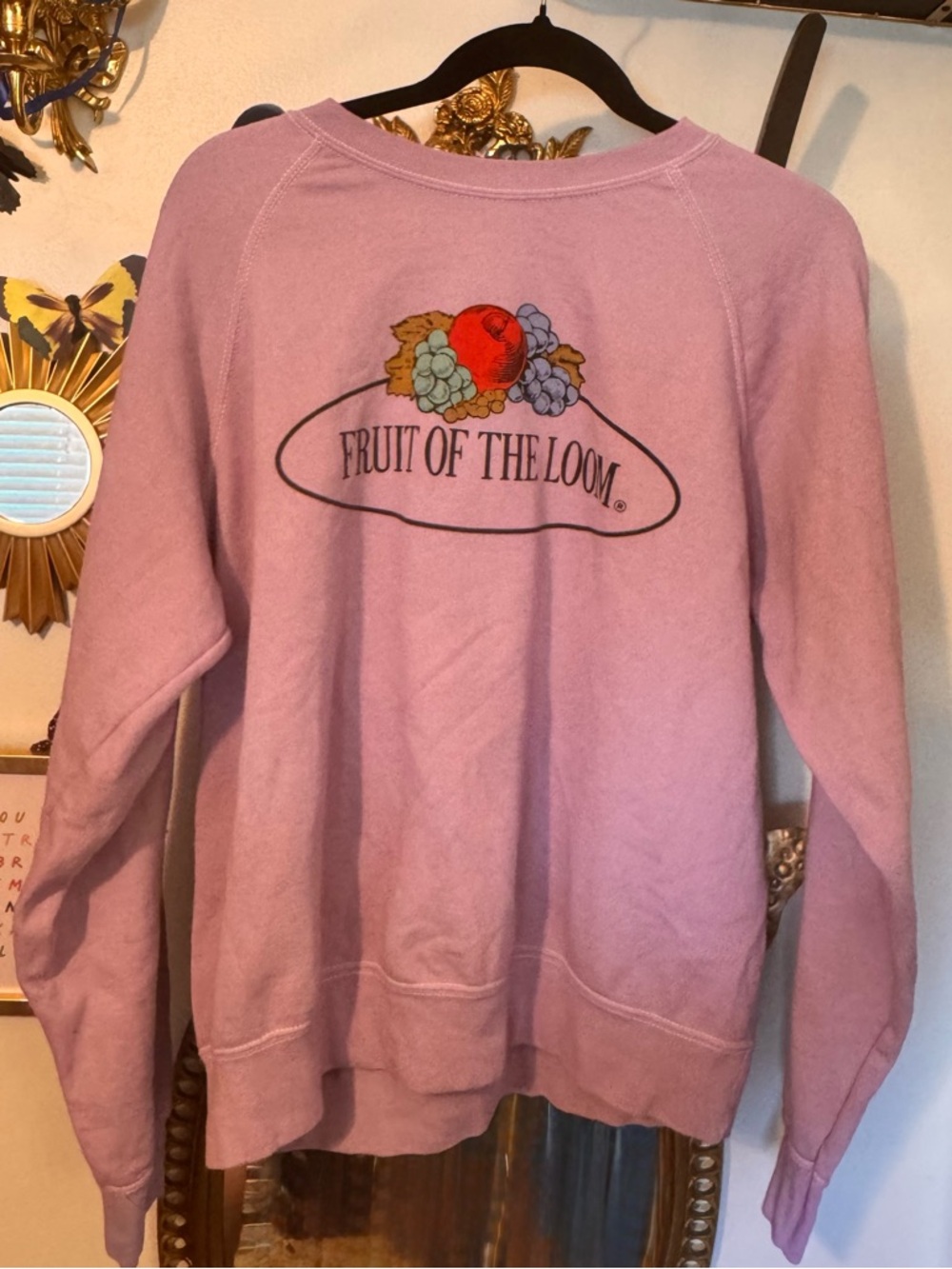 Lilac Fruit of the Loom Crew Sweatshirt Large